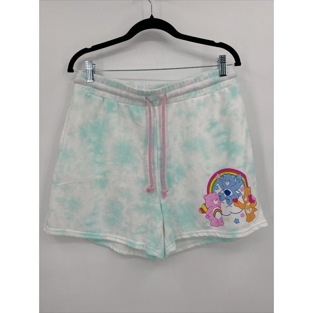 CareBears Size Large Pull-On SHORTS‎ Relaxed Mint Green Tie Dye French Terry NEW